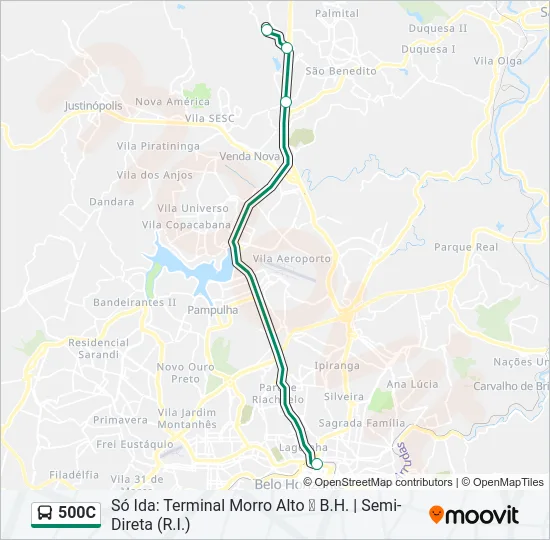500C Bus Line Map