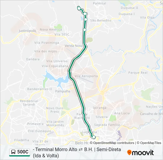 500C Bus Line Map