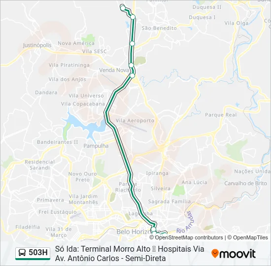 503H Bus Line Map