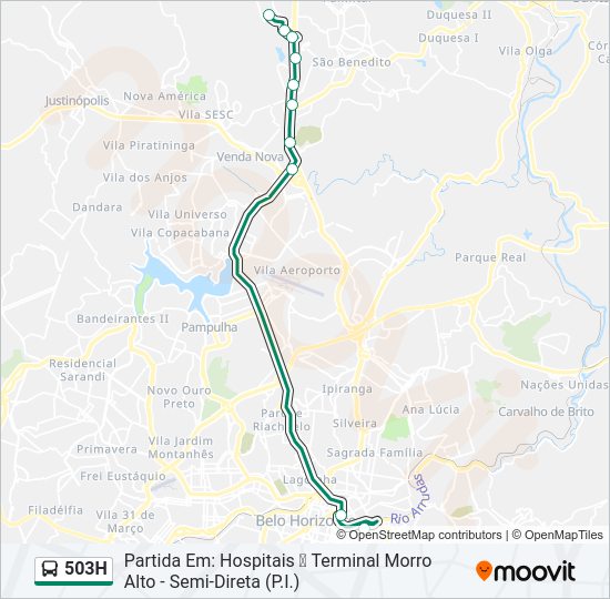 Mapa de 503H de autobús