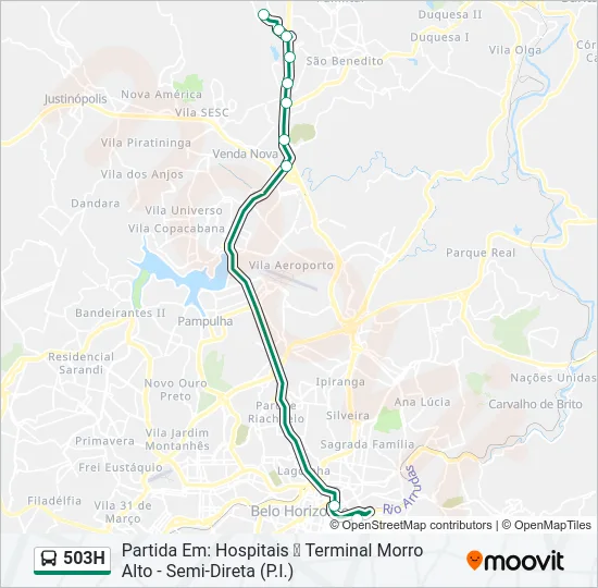 503H Bus Line Map