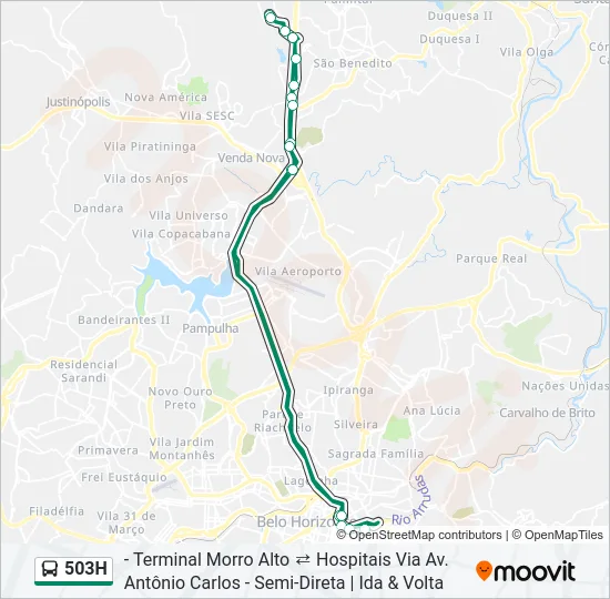 503H Bus Line Map