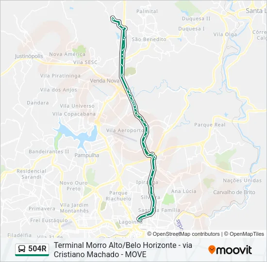 504R Bus Line Map