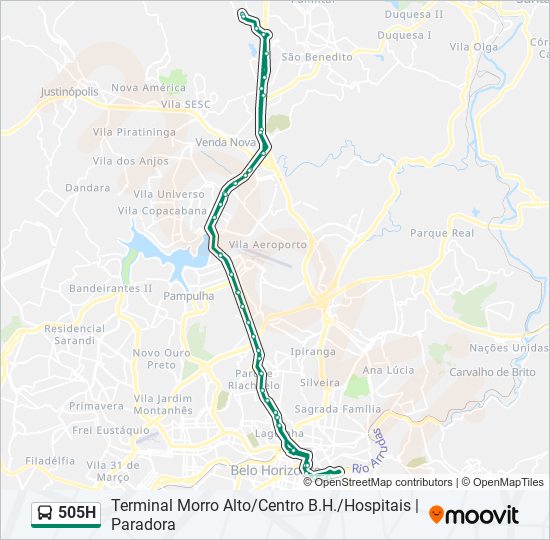 505H bus Line Map