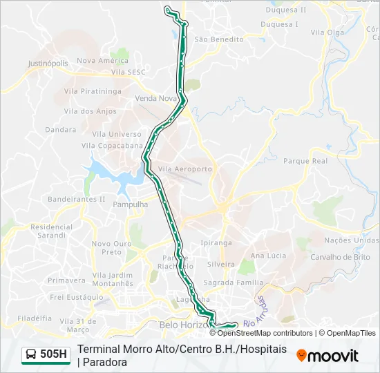 505H Bus Line Map