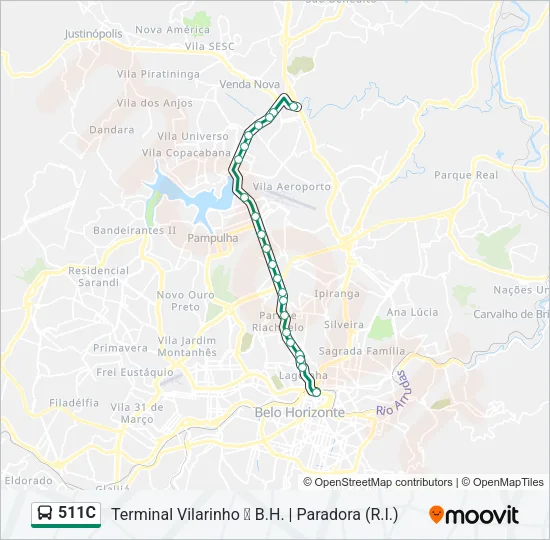511C Bus Line Map