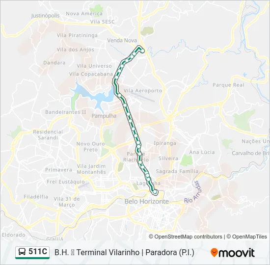 511C Bus Line Map