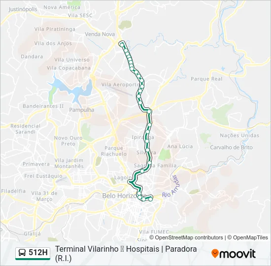 512H Bus Line Map