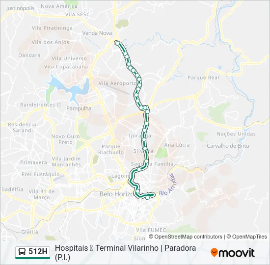 512H Bus Line Map