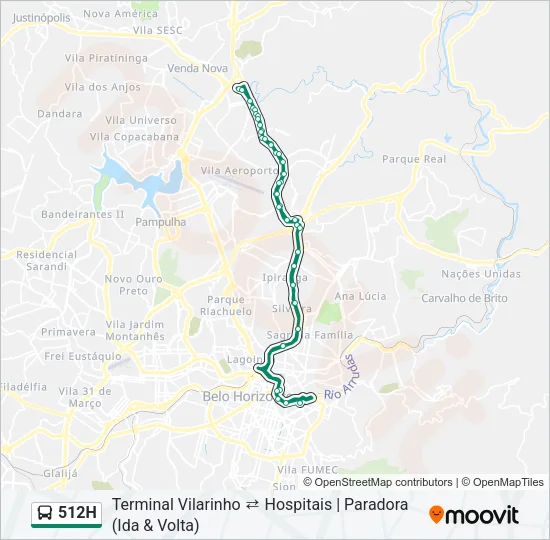 512H Bus Line Map