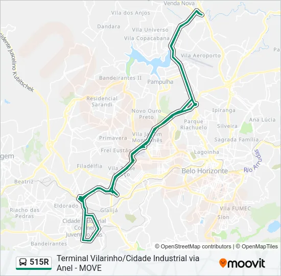 515R Bus Line Map