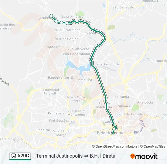 520C Bus Line Map