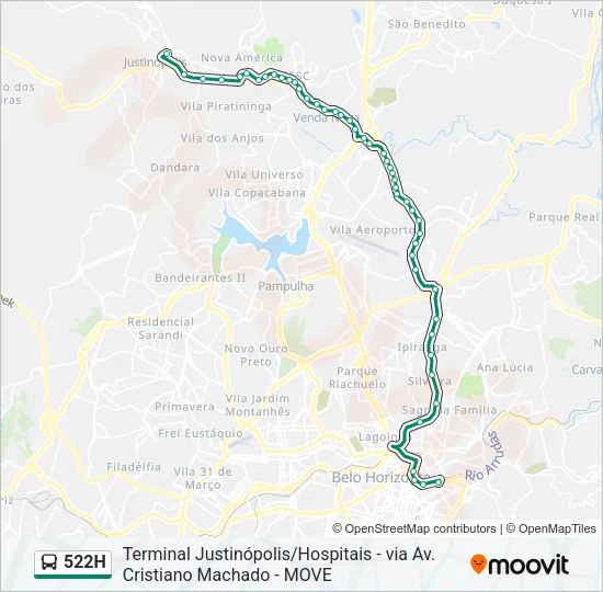 522H Bus Line Map