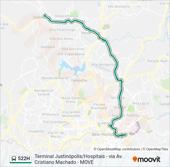 522H Bus Line Map