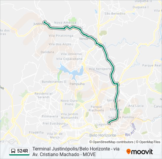 524R bus Line Map