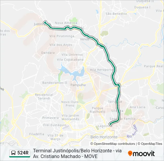 524R Bus Line Map