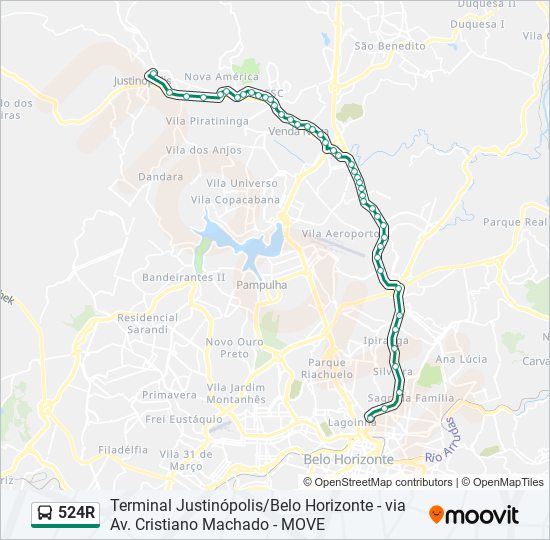 524R bus Line Map