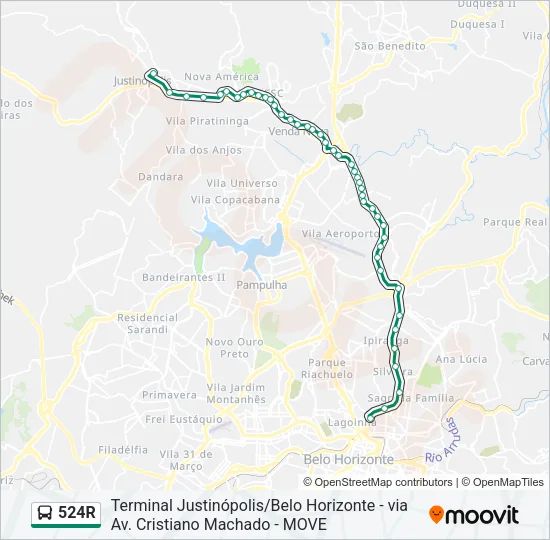 524R Bus Line Map