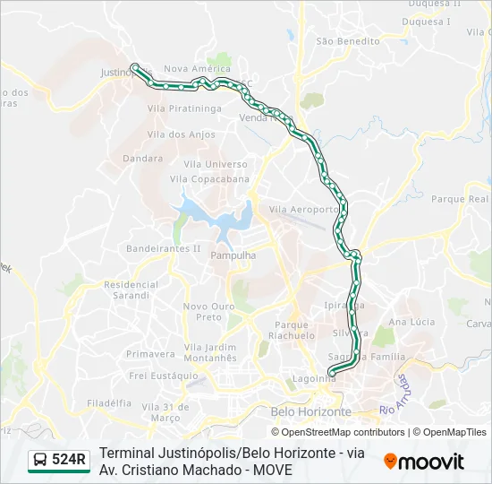 524R Bus Line Map