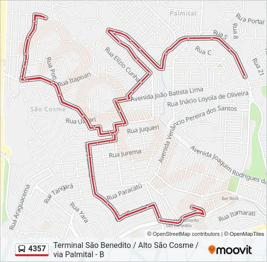 4357 Bus Line Map