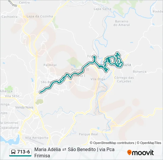713-6 Bus Line Map