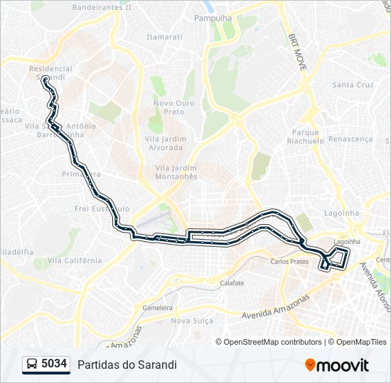 Mapa de 5034 de autobús