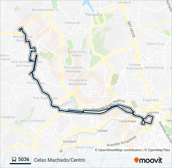 Mapa de 5036 de autobús