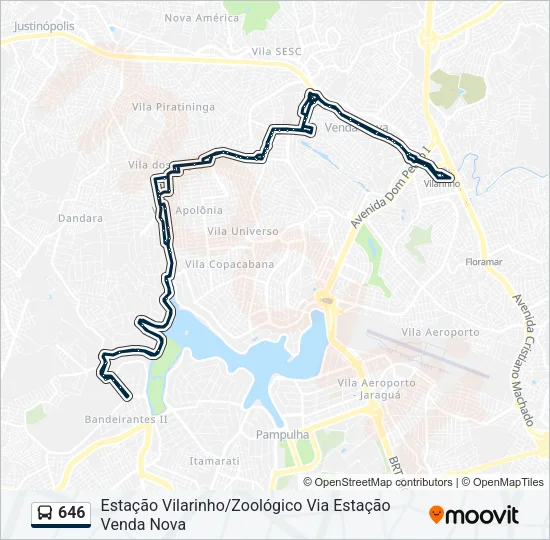 646 Bus Line Map