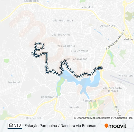 513 Bus Line Map