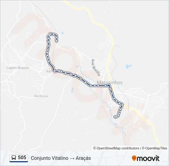 505 Bus Line Map