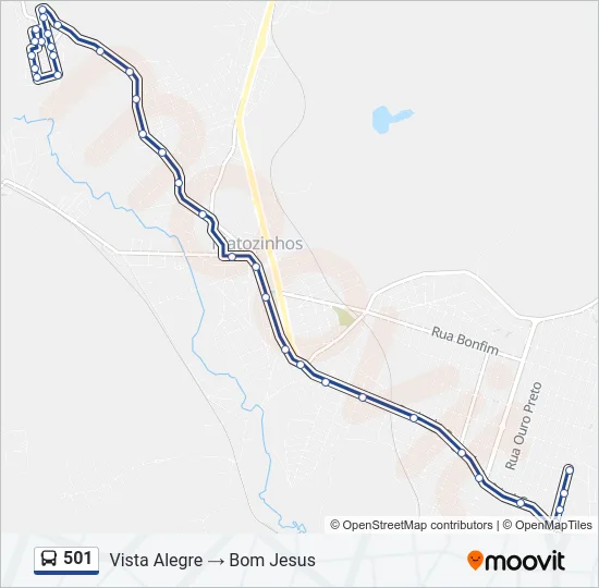 501 Bus Line Map