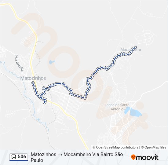 Mapa da linha 506 de ônibus