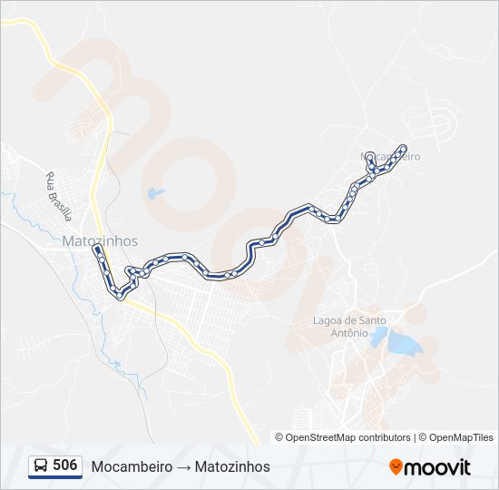 Mapa da linha 506 de ônibus