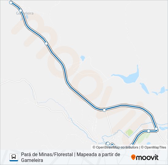 Mapa da linha 3566 de ônibus