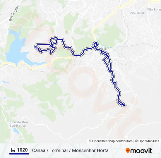 1020 Bus Line Map