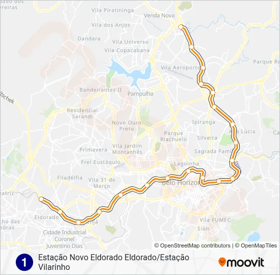 LINHA 1 LARANJA Metro Line Map