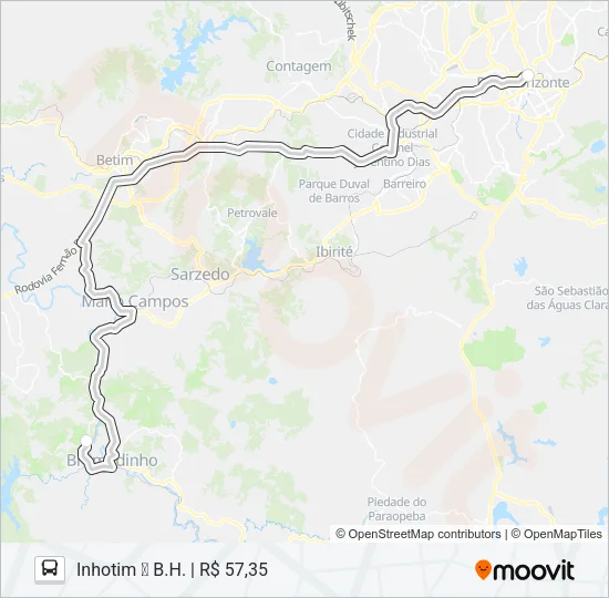 INHOTIM (COORDENADAS) Bus Line Map