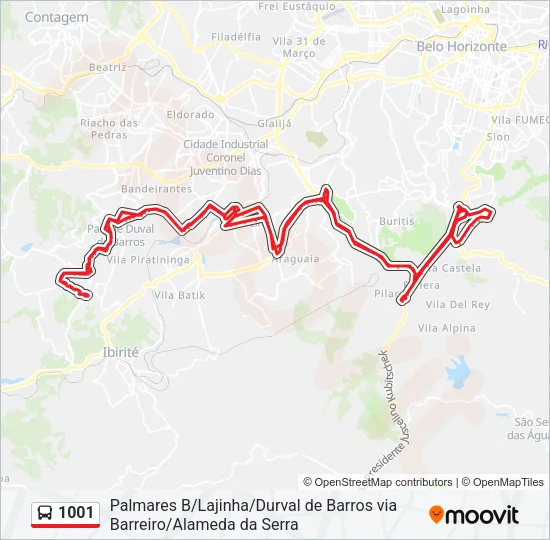 1001 Bus Line Map