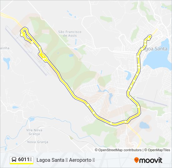 Mapa da linha 6011✈ de ônibus