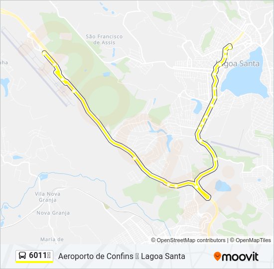 Mapa da linha 6011✈ de ônibus