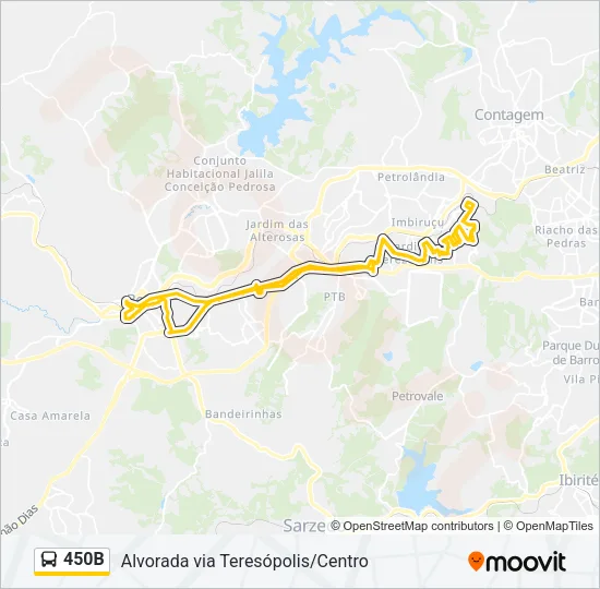 450B Bus Line Map