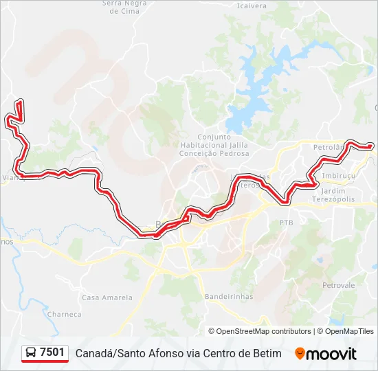 7501 Bus Line Map