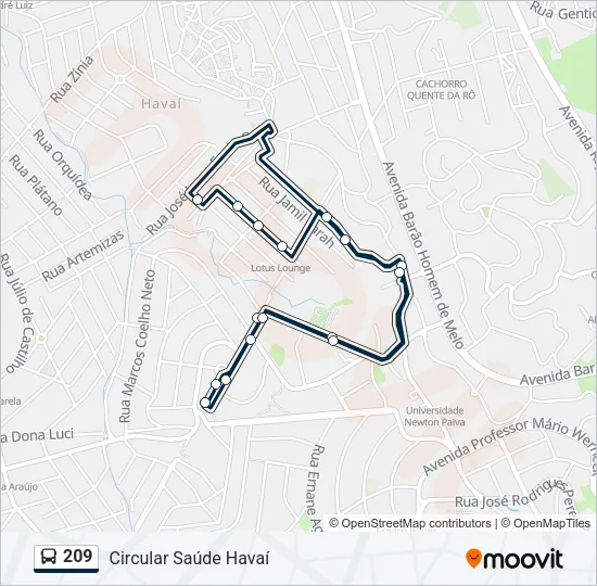 209 Bus Line Map