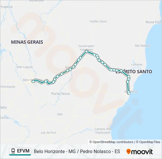 EFVM Train Line Map