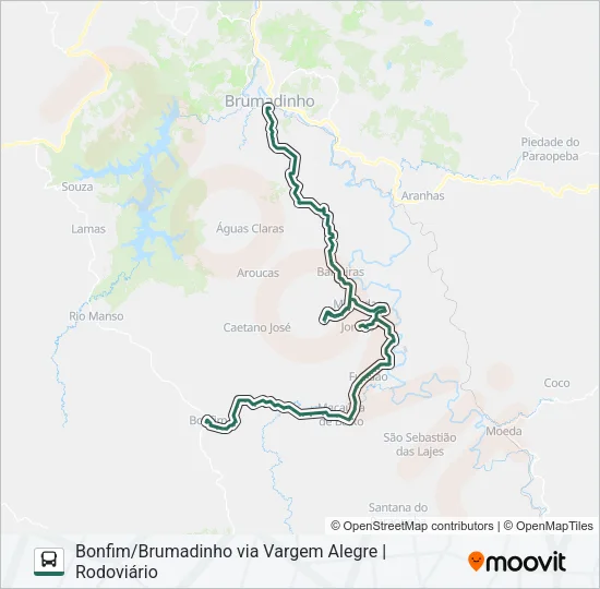 COORDENADAS 1092.1 Bus Line Map