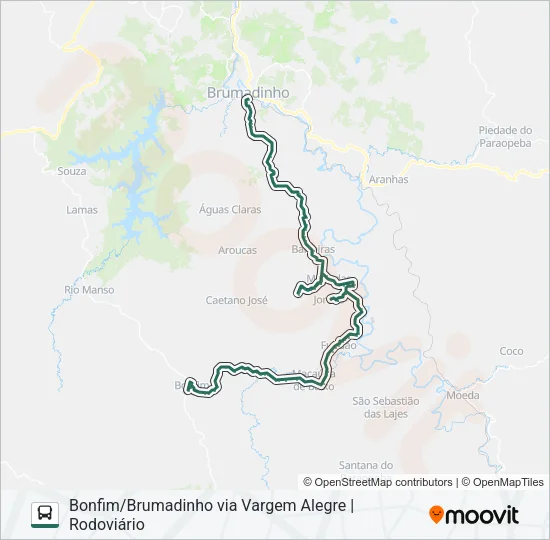COORDENADAS 1092.1 Bus Line Map