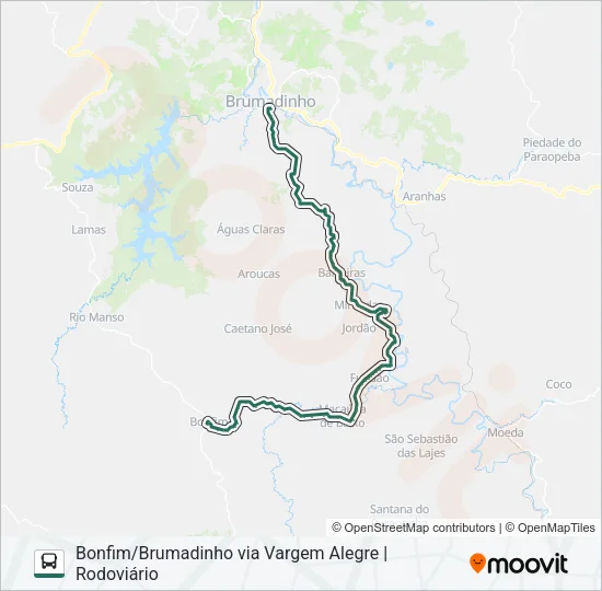 COORDENADAS 1092.1 Bus Line Map