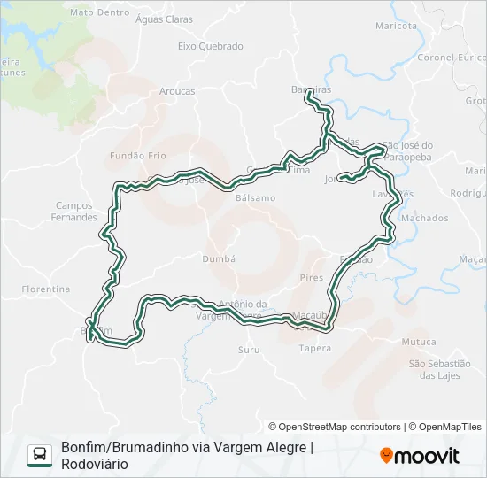 COORDENADAS 1092.1 Bus Line Map