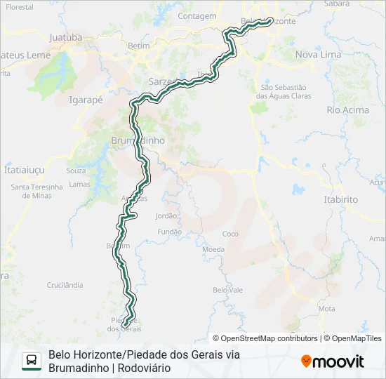 PIEDADE DOS GERAIS (COORDENADAS) Bus Line Map