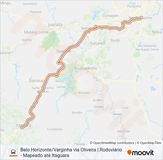 VARGINHA (SARITUR) Bus Line Map